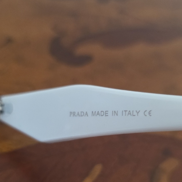 Prada Hexagonal White and Silver Sunglasses - Picture 5 of 6